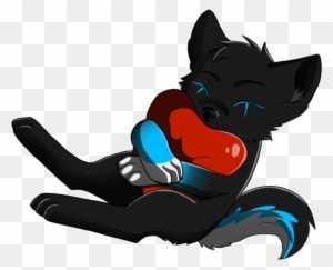 Blue Thunder Cuddle Heart ~ By Oo Howling Wolf Oo - Red And Blue Anime Wolves - Transparent PNG Free Download
