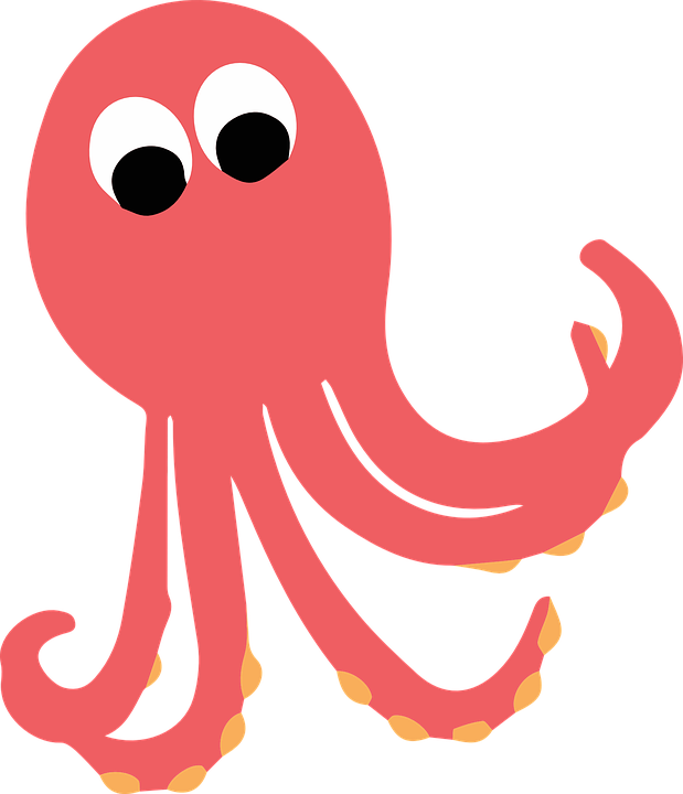 Octopus, Creatures, Animal, Pink, Ocean - Ocean Animals Cartoon Png - Transparent PNG Free Download