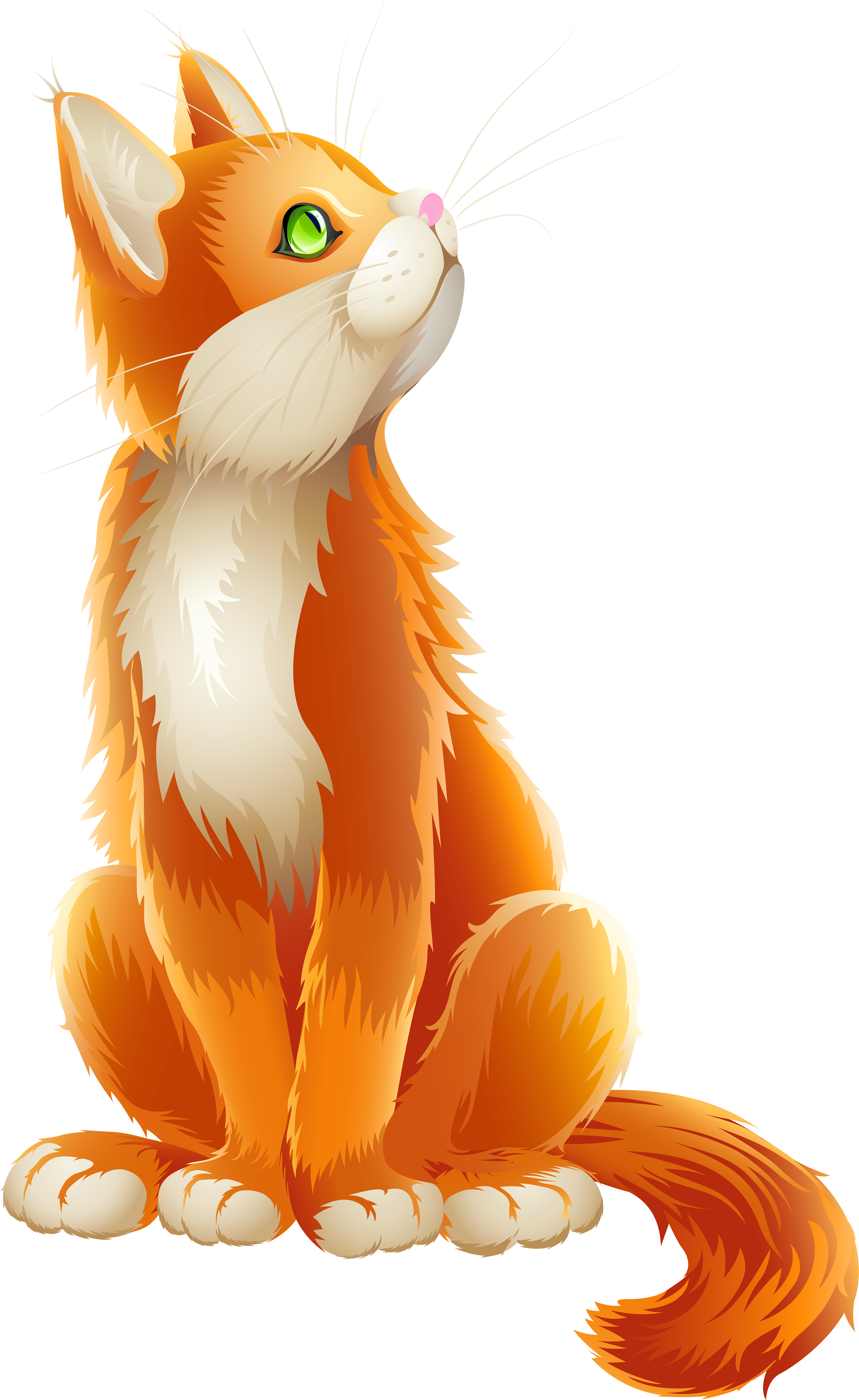 Orange Cat Cartoon Transparent Png Clip Art Image - Funny Animal Valentines Day - Transparent PNG Free Download