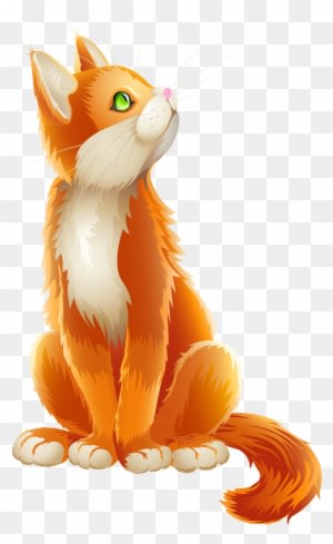 Orange Cat Cartoon Transparent Png Clip Art Image - Funny Animal Valentines Day - Transparent PNG Free Download