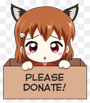Here We Have A Anime Girl In A Box Asking For Donations, - Please Donate Anime - Transparent PNG Free Download