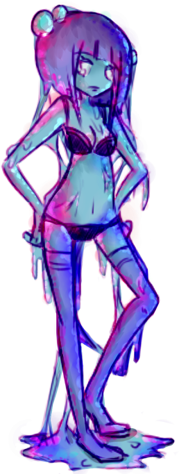 Slime Girl By Alchemist-l - Sexy Anime Slime Girl - Transparent PNG Free Download