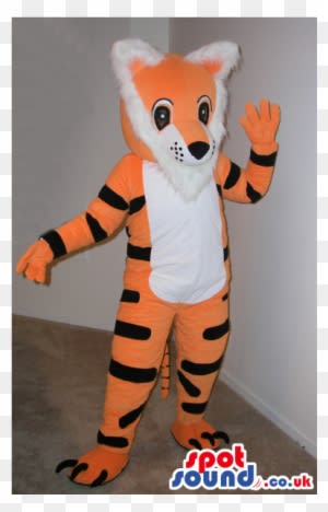 Customizable Cartoon Orange And White Tiger Plush Mascot - Grey Elephant Animal Spotsound Ltd Mascot Costume - Transparent PNG Free Download
