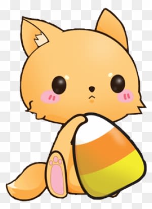 Kitty With Candy Corn Render By Temari222 - Art Sweet Animals - Transparent PNG Free Download