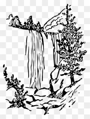 Waterfall - Clipart - Nature Black And White Cliparts - Transparent PNG Free Download