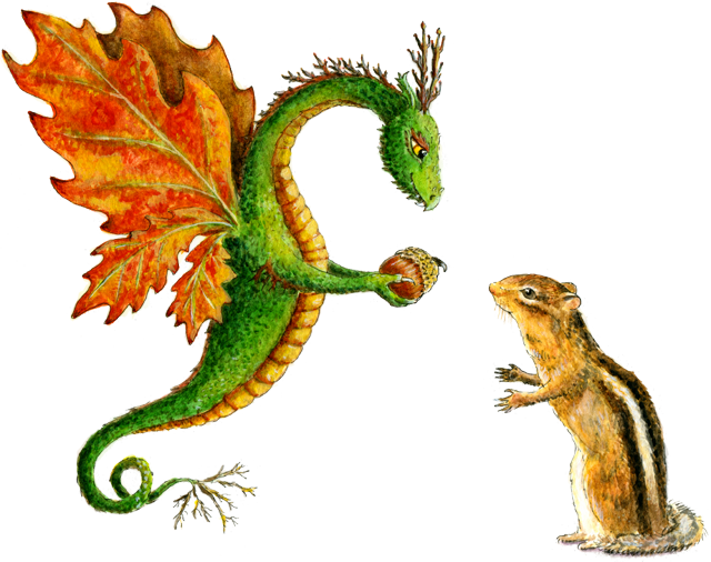 "dragon Art""flower Dragon" "heidi Buck"an Oak Dragon - Fantasy Nature Dragons - Transparent PNG Free Download