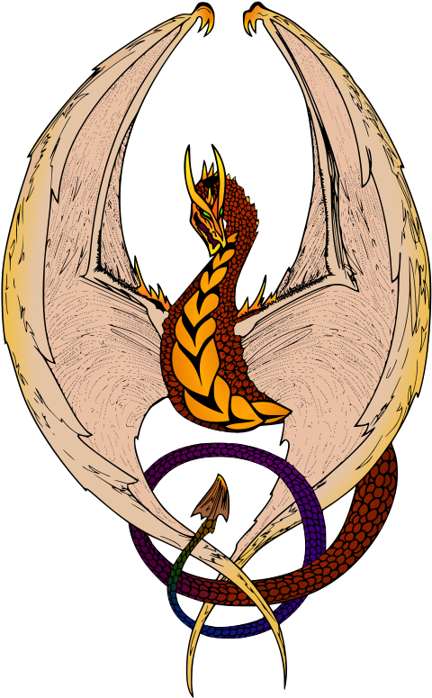 Free Wyvern Free Dragon Passant - Vintage Dragon Illustration Large Tote Bag, Natural, - Transparent PNG Free Download