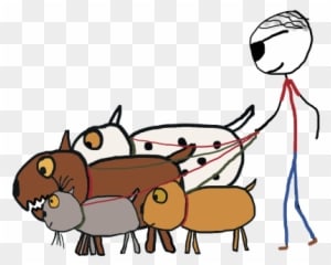 How To Draw A Stick Dog - Dog Walking Large Tote Bag, Adult Unisex, Natural, - Transparent PNG Free Download