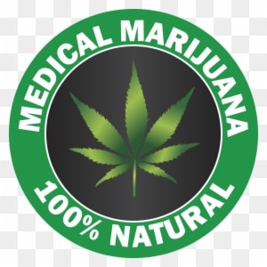 Free Clipart Of A Cannabis Leaf - Medical Marijuana 100% Natural - Transparent PNG Free Download