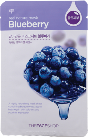 The Face Shop Real Nature Mask - Real Nature Blueberry Face Mask - Transparent PNG Free Download