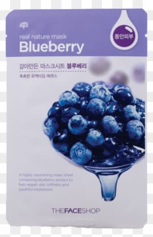The Face Shop Real Nature Mask - Real Nature Blueberry Face Mask - Transparent PNG Free Download