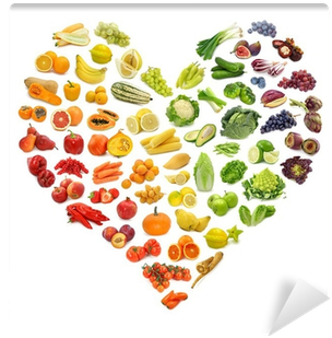 Rainbow Heart Of Fruits And Vegetables Wall Mural • - Anti-inflammatory Cookbook: A Healthy, Natural Method - Transparent PNG Free Download