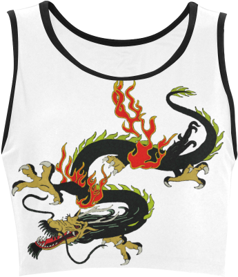 Chinese Dragon Black Women's Crop Top - Black Chinese Dragon Tote Bag, Adult Unisex, Natural - Transparent PNG Free Download