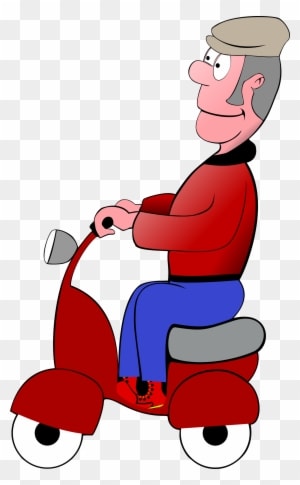 Big Image - Old Man On A Scooter Tote Bag, Natural And Black - Transparent PNG Free Download