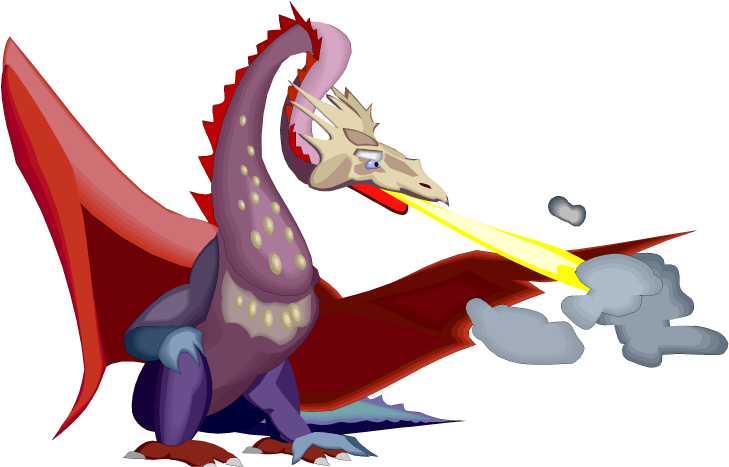 Fire-breathing Dragon With Wings And Long Neck - Fantasy Colorful Dragon Large Tote Bag, Natural, Large - Transparent PNG Free Download