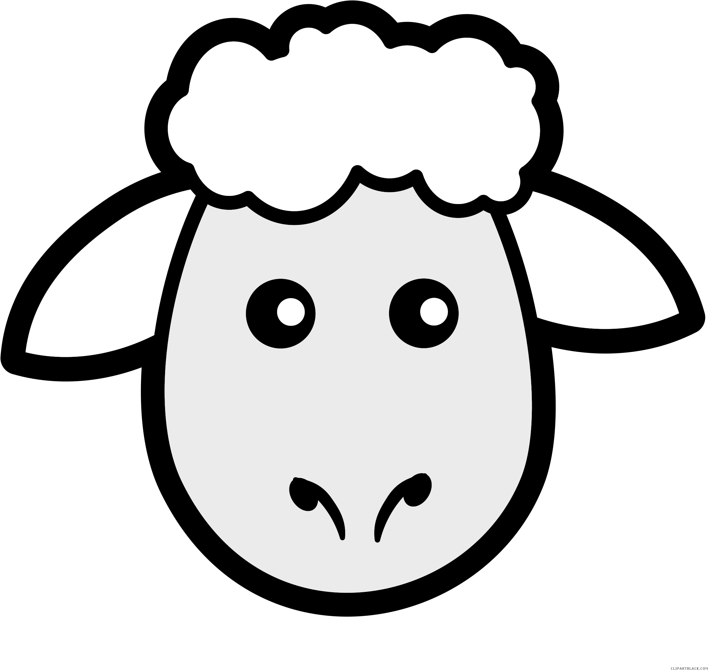 Sheep High Quality Animal Free Black White Clipart - Natural Wool Dryer Balls (6) Xl Size - - Transparent PNG Free Download