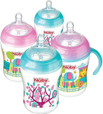 Nuby Natural Touch Redaqua 9oz - Nuby Natural Touch 360 Bottle To Cup - Transparent PNG Free Download