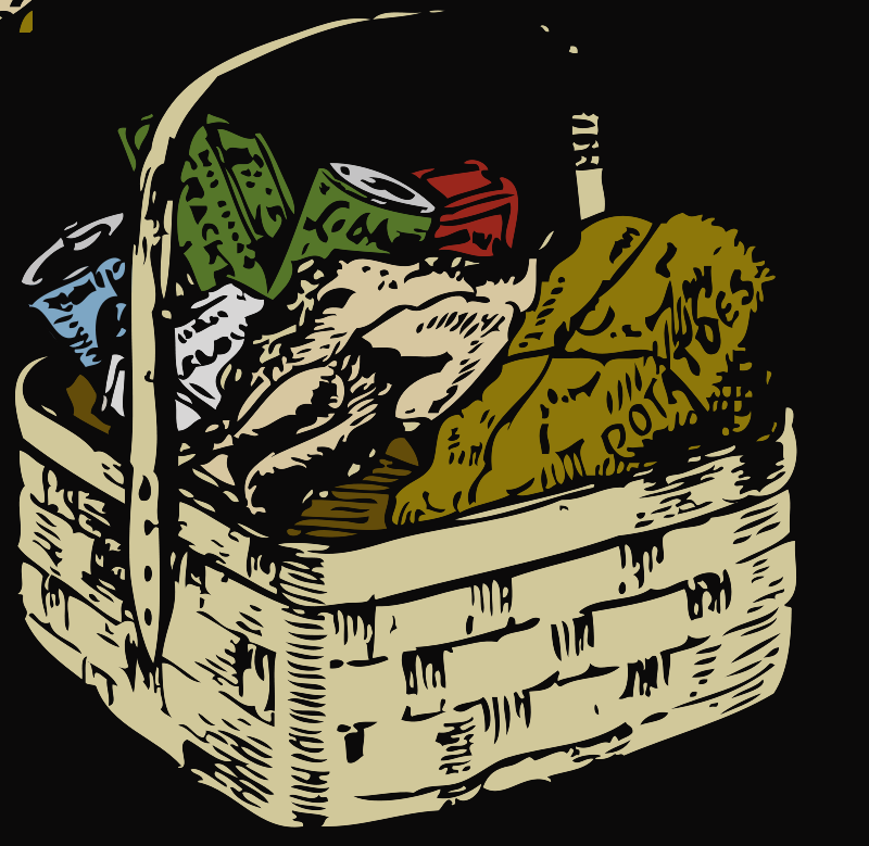 Gift Basket Clipart Holiday Food Baskets Clipart - Food Basket Tote Bag, Adult Unisex, Natural - Transparent PNG Free Download
