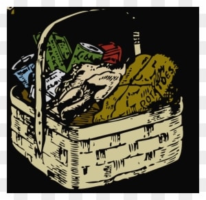 Gift Basket Clipart Holiday Food Baskets Clipart - Food Basket Tote Bag, Adult Unisex, Natural - Transparent PNG Free Download