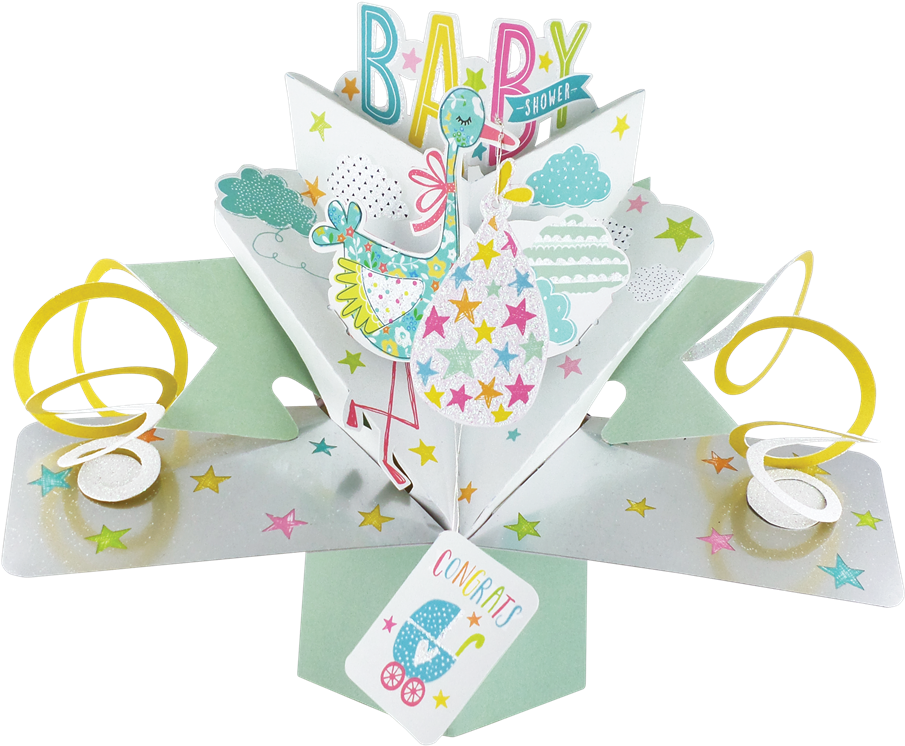 Baby Shower Pop-up Greeting Card - Second Nature Pop Up Baby Shower Card - Transparent PNG Free Download