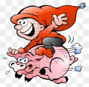 Elf Riding A Pig Tote Bag, Adult Unisex, Natural - Transparent PNG Free Download