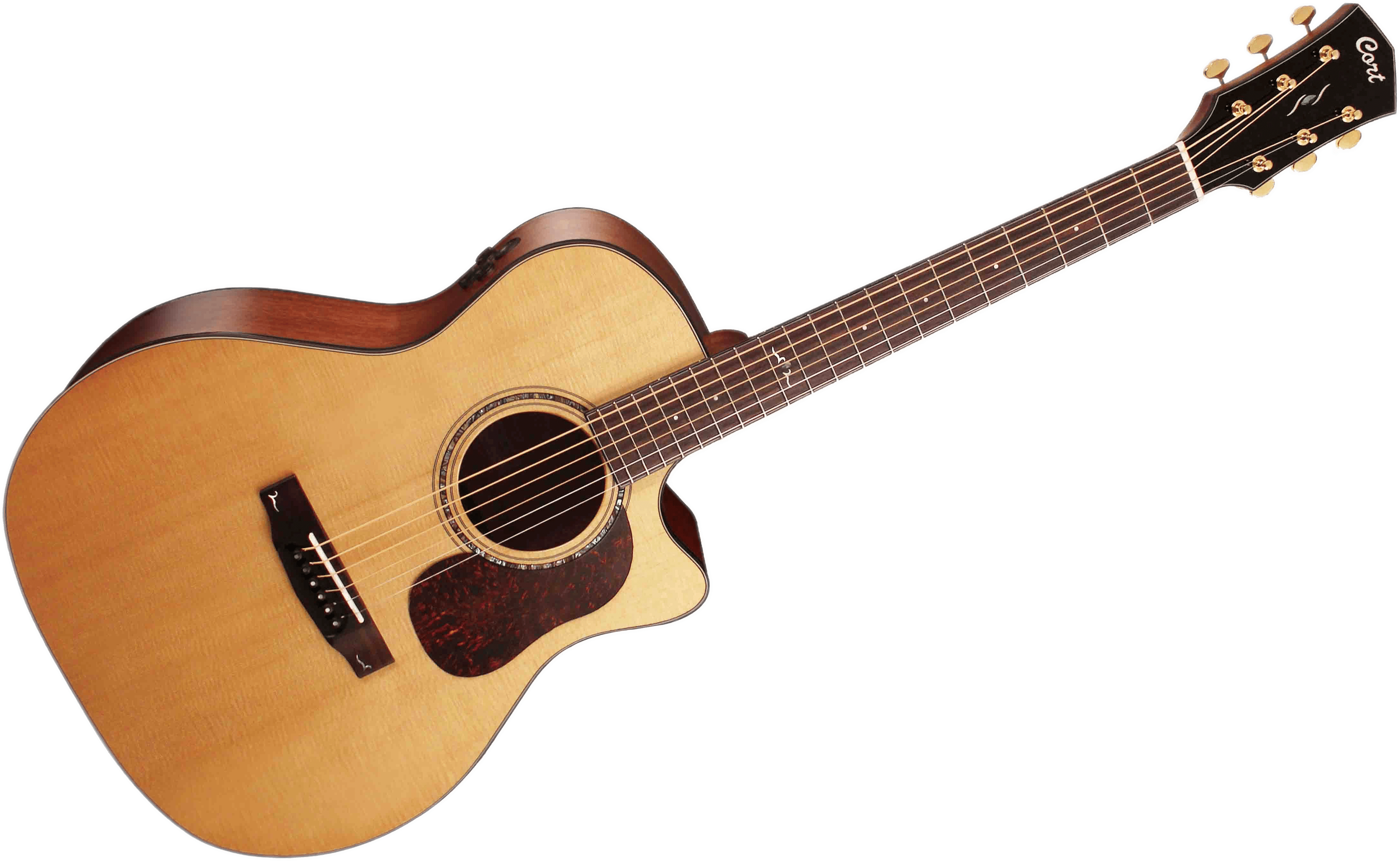Drawing Guitar Acoustic - Cort Gold O6 Orchestra Natural - Transparent PNG Free Download