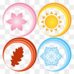 Tree, Sun, Nature, Picture, Rain, Snow, Tree, Weather - Four Seasons Symbols - Transparent PNG Free Download