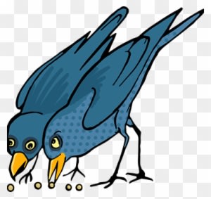 Vintage Sketch Cartoon Animal Nature Polka - Bird Pecking Clipart - Transparent PNG Free Download