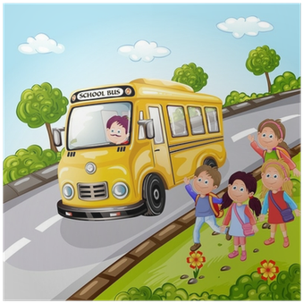 Illustration Of Kids And School Bus In Nature Poster - School Bus Picnic - Transparent PNG Free Download