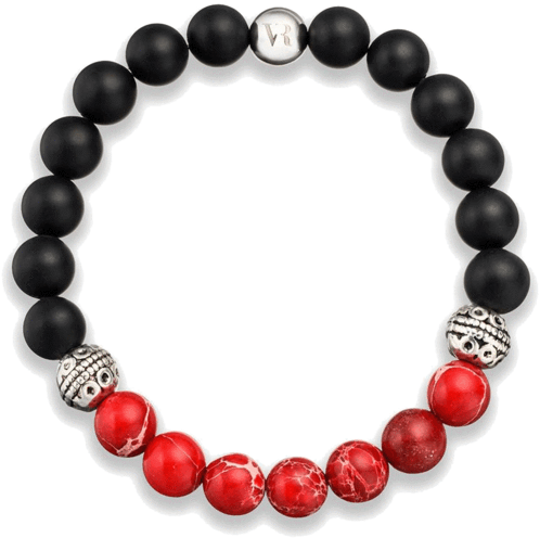 Red/black Unisex Bracelet Lava Gemstone, Natural Gemstone - Black Pearl Men Jewelry - Transparent PNG Free Download