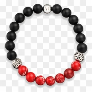 Red/black Unisex Bracelet Lava Gemstone, Natural Gemstone - Black Pearl Men Jewelry - Transparent PNG Free Download