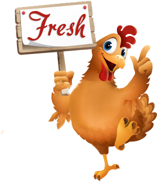 Every Chicken Plus Meal Is Freshly Cooked To Order - Cartoon Chicken Holding A Sign - Transparent PNG Free Download