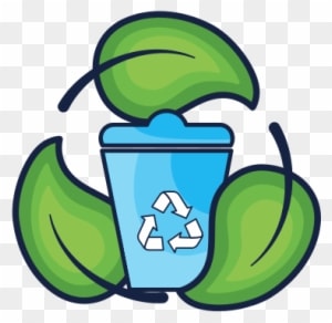 Recycle Bin With Natural Leaves Design - Cuidado Del Medio Ambiente Dibujos - Transparent PNG Free Download
