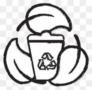Recycle Can With Natural Leaves - Sketch - Transparent PNG Free Download