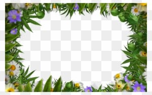 Flower Frame Border Png With Green Leaves Background - Spring Border Transparent Background - Transparent PNG Free Download
