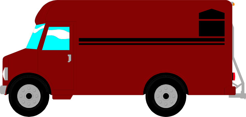 Delivery Van Clipart Png - Red Food Truck Clipart - Transparent PNG Free Download