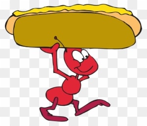 Ant - Cartoon Ant Carrying Food - Transparent PNG Free Download