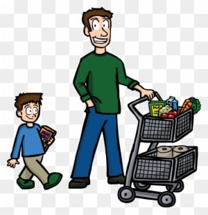 Shopping Dad - Clipart Buying Food - Transparent PNG Free Download