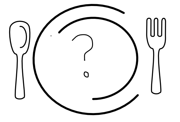 Clipart - Plate Of Food Clipart Black And White - Transparent PNG Free Download