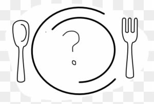 Clipart - Plate Of Food Clipart Black And White - Transparent PNG Free Download