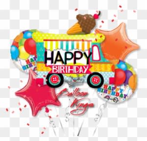 Happy Birthday Ice Cream Truck Bouquet - Happy Birthday Food Truck - Transparent PNG Free Download
