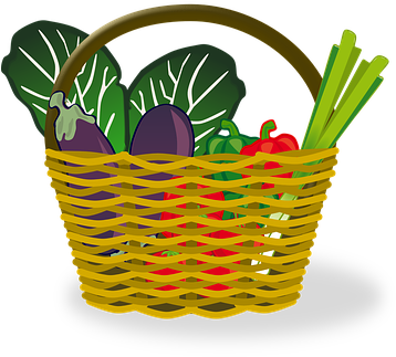 Basket Full Vegetables Food Market Shoppin - Food Basket Clip Art - Transparent PNG Free Download