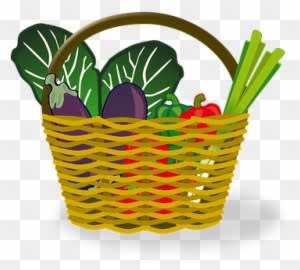 Basket Full Vegetables Food Market Shoppin - Food Basket Clip Art - Transparent PNG Free Download