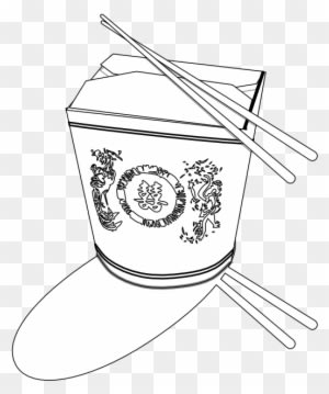 Black & White Food Clipart - Chinese Food In Black And White - Transparent PNG Free Download