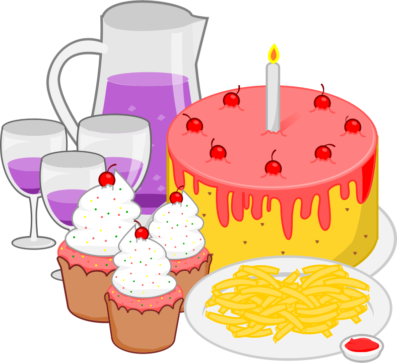 Birthday Celebration Clipart 12, - Party Food Clipart - Transparent PNG Free Download