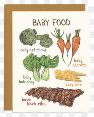 Punny Baby Veggie Greeting Card - Baby Food Card - Transparent PNG Free Download