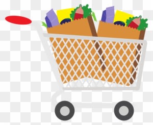 Grocery Goods Clip Art - Shopping Cart With Food Clipart - Transparent PNG Free Download