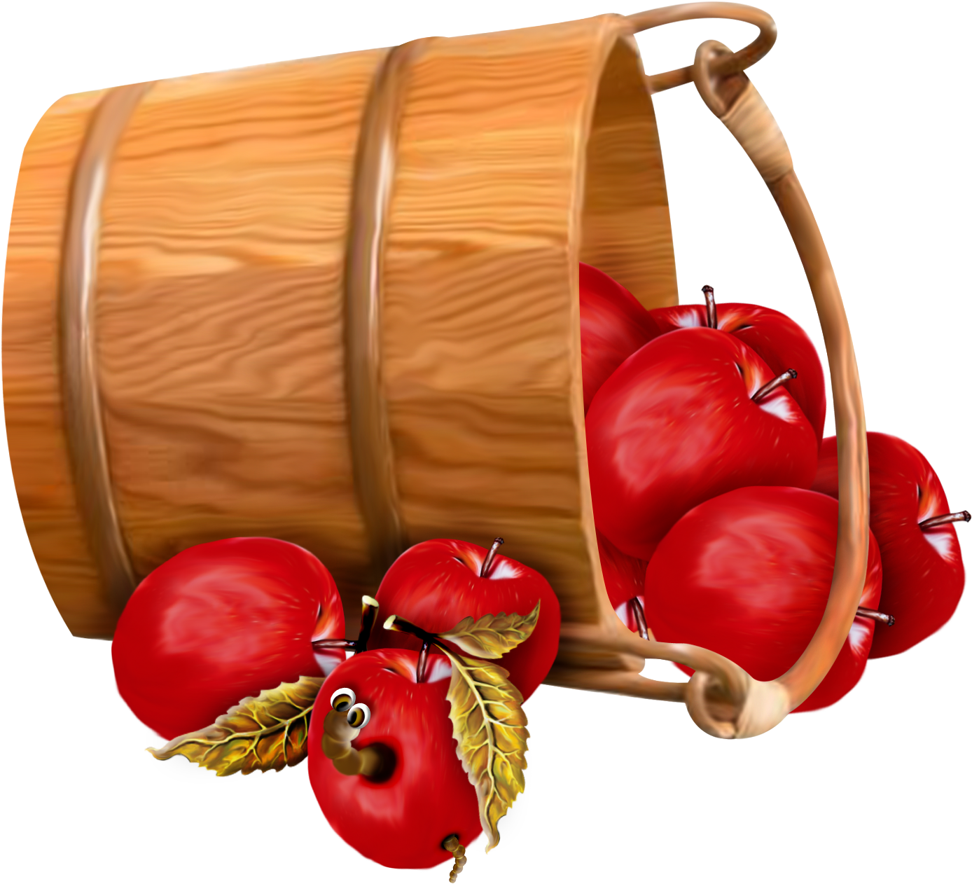 Bucket With Apples Transparent Clipart - Bucket Of Food Clipart - Transparent PNG Free Download