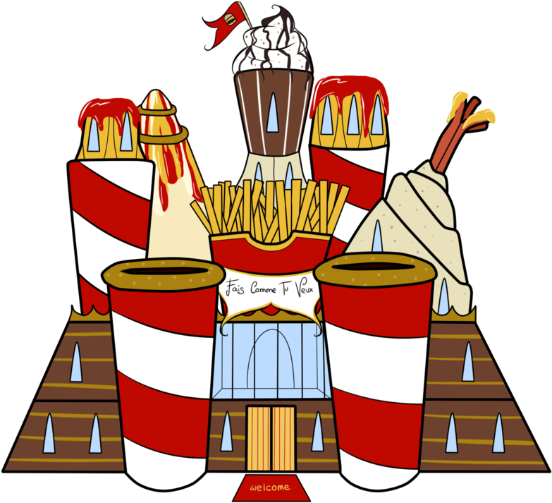 The Fast Food Castle By Wi-fu - Food Castle Cartoon - Transparent PNG Free Download