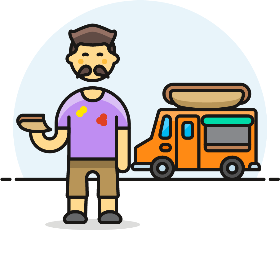 35 Hotdog Food Truck Male Asian - Fast Food - Transparent PNG Free Download